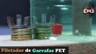 Filetador de Garrafas PET - Versão com Lâmina de Apontador de Lápis.