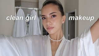 'clean girl' makeup tutorial | no foundation, sleek look