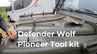 Land Rover Defender Wolf: attaching Pioneer tool kit fixings