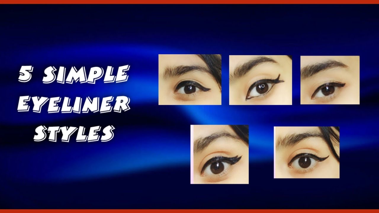 5 Simple Eyeliner Styles 👀 Anusreemnair1 Malayalam YouTube