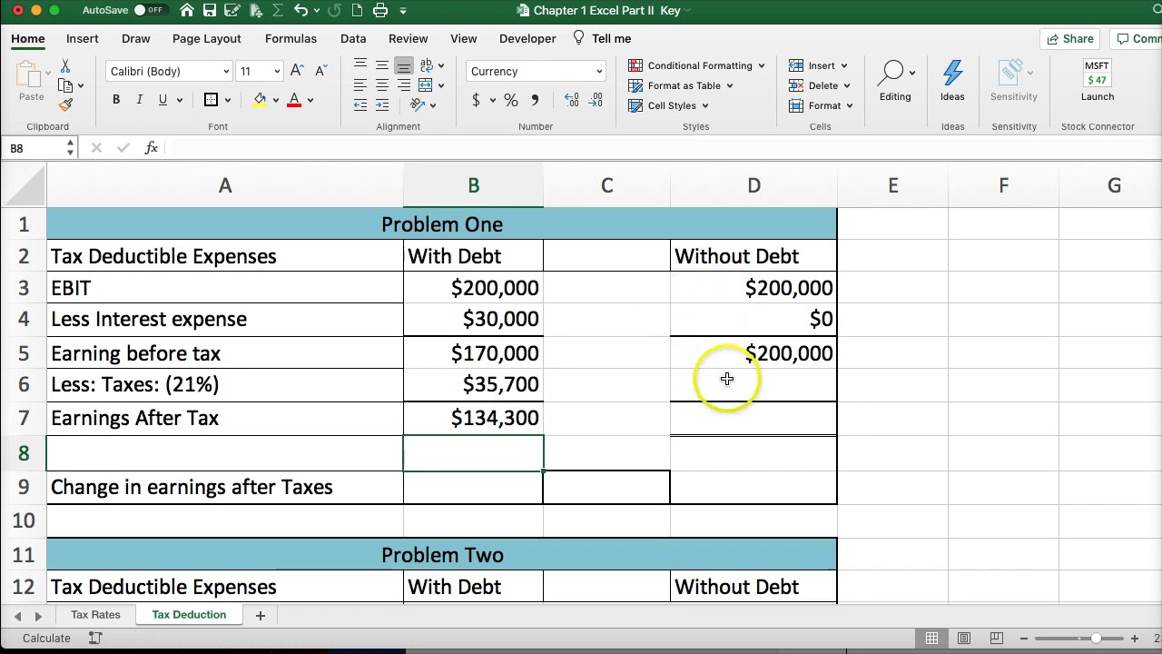 Chapter 1 Excel Part II How to Calculate Corporate Tax YouTube