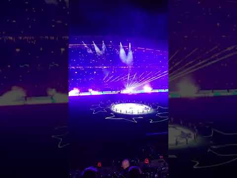 Amazing Light show. pre-Game. Man City v Sporting Lisbon. UCL. March 2022