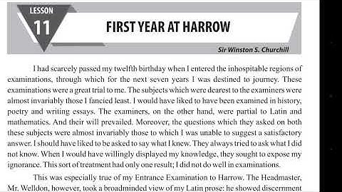 First year at Harrow, Lesson #11.2nd year. complete.