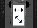 Creating 3D Objects in Adobe Illustrator [3d dumbbell] #3d #dumbbell #workout #viral #shorts
