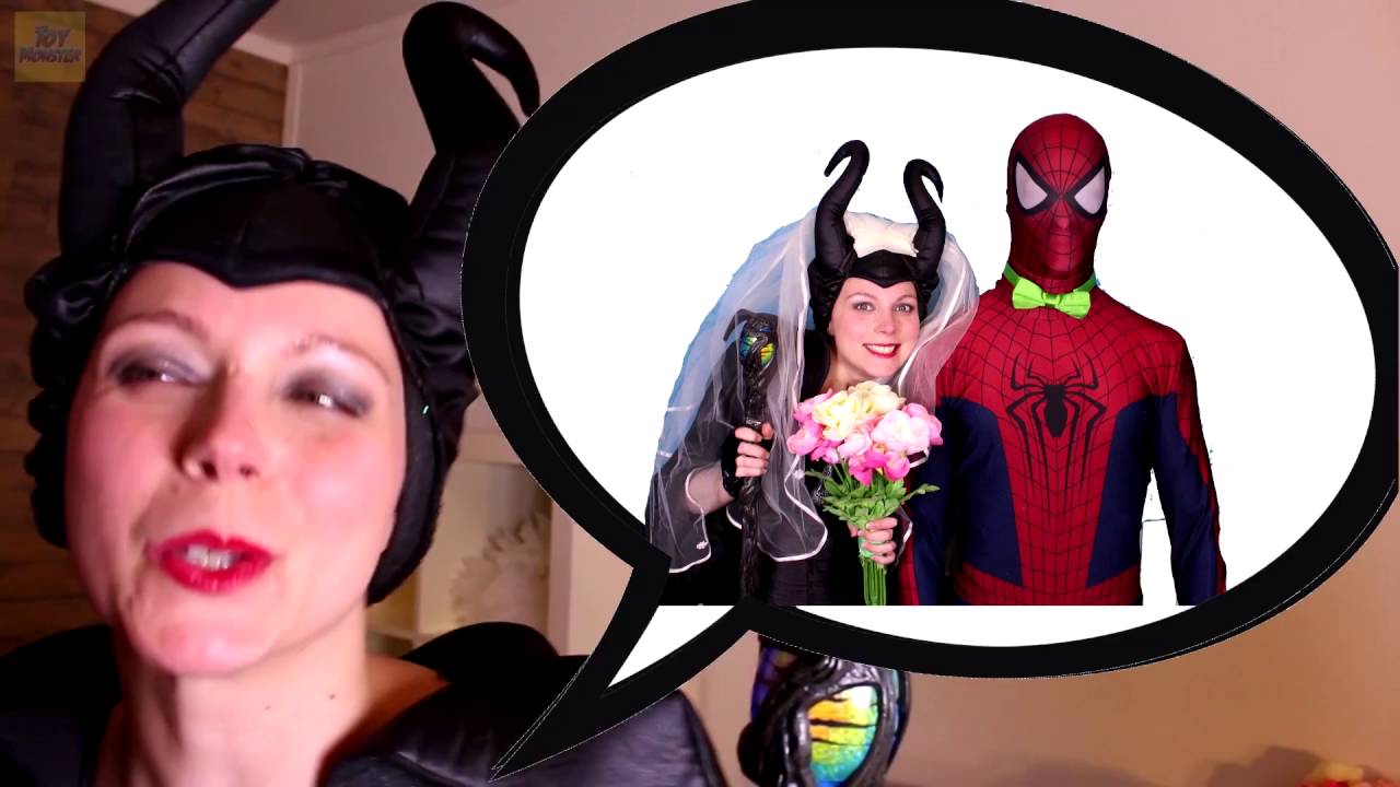 Spiderman, Frozen Elsa Turns Into Maleficent! W/ Pink Spidergirl, Joker,  Maleficent & Bubble Gum - YouTube