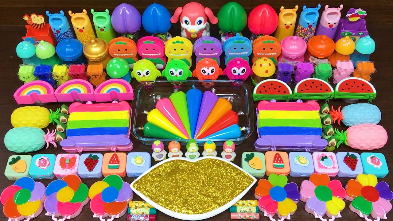 RELAXING With Piping Bag! Mixing Random into GLOSSY Slime ! Satisfying Slime 