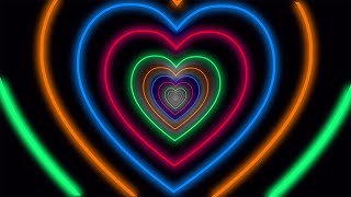 Pink and Purple Neon Heart Tunnel Background Loop ǁ Background Animation ǁ Moving Heart Background