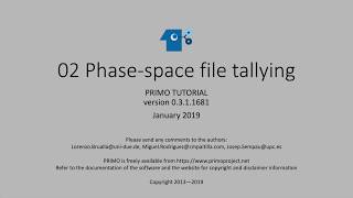 Primo Tutorial 02 Phase-Space File Tallying