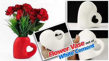 How to make Heart Shape Flower Vase Craft | Cement Craft ideas | Home decor | Think2craft
