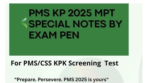 KP PMS Screening Test 2025 100% Clear | One Paper Job Test Notes Making