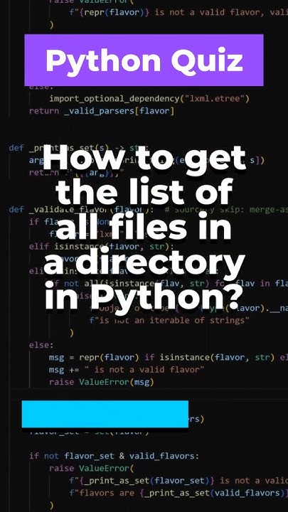 Python Tutorial: Retrieving All Files in a Directory - YouTube