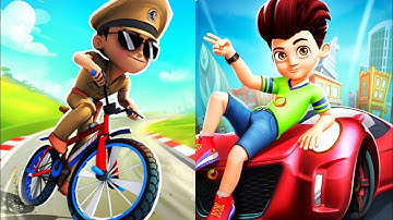 Little Singham Cycle Race Vs Kicko & Super Speedo (IOS Android) Funny Mobile Game