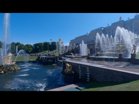 Peterhof ( Peter the Great, Summer Palace) St Petersburg, Russia. Travel with us through history. 4K