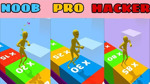 NOOB vs PRO vs HACKER in Skater Stacker ❤️ All Levels Gameplay, NEW Games iOS, Android