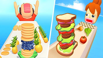 Sandwich Run Vs Pancake Run - All Level Gameplay Android,iOS - NEW UPDATE F10
