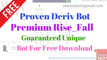 Free Deriv.com Bot - Premium Rise Fall Deriv Binary Bot | Forever Proven Deriv Bot Free Download