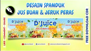Desain Spanduk Jualan Es Jus Buah & Jeruk Peras - Free CDR