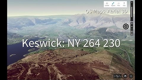Aerial 3D: Keswick and Derwent Water in OS Maps
