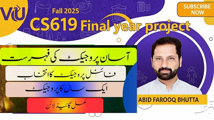 Easy CS619 Final Year Project Selection List PDF FALL 2025 ||cs619 fyp pdf list VU Project Selection