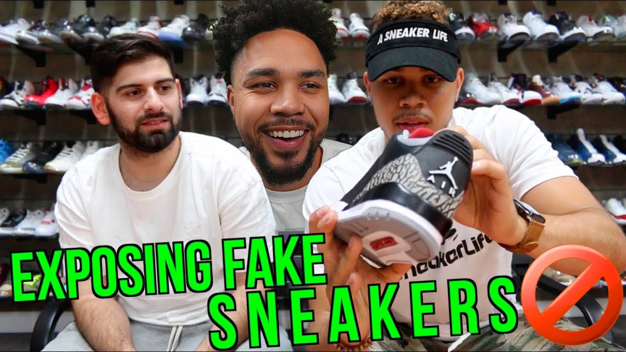 Expsoing Fake Sneakers Game REACTION! - YouTube