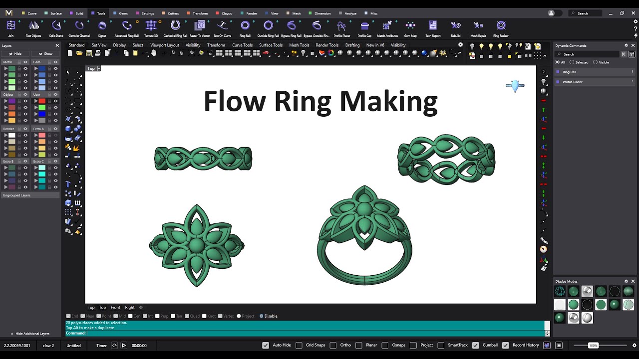 Flow Curve Ring Making Matrix Gold | Rhino Matrix Classes | IDS Kolkata ...