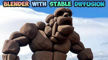 Blender with Stable Diffusion XL Tutorial - Rock monster - img2img