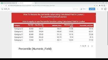 How to Apply PERCENTILE Function using Calculated Field in Looker or Google Data Studio