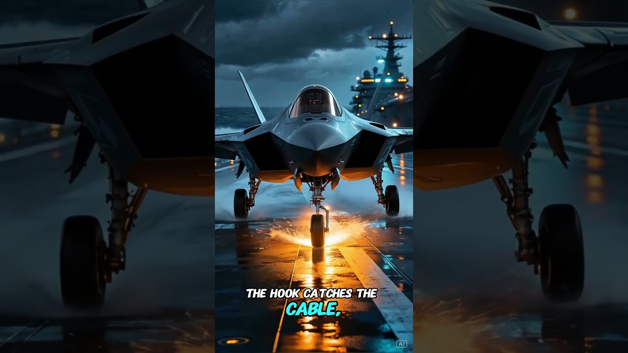 How Aircraft Carriers Stop Fighter Jets #ai #animation #ship #fighterjet #education #engineering