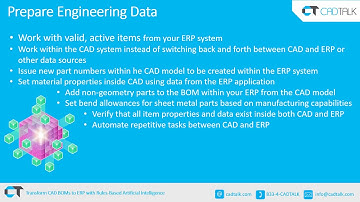 CADTALK CAD/PLM to ERP BOM Transformation Webinar
