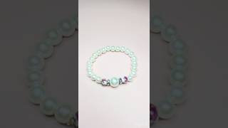 White pearls and Ceramic Bead bracelet #diy #aestheic #handmade #gift #youtubeshorts