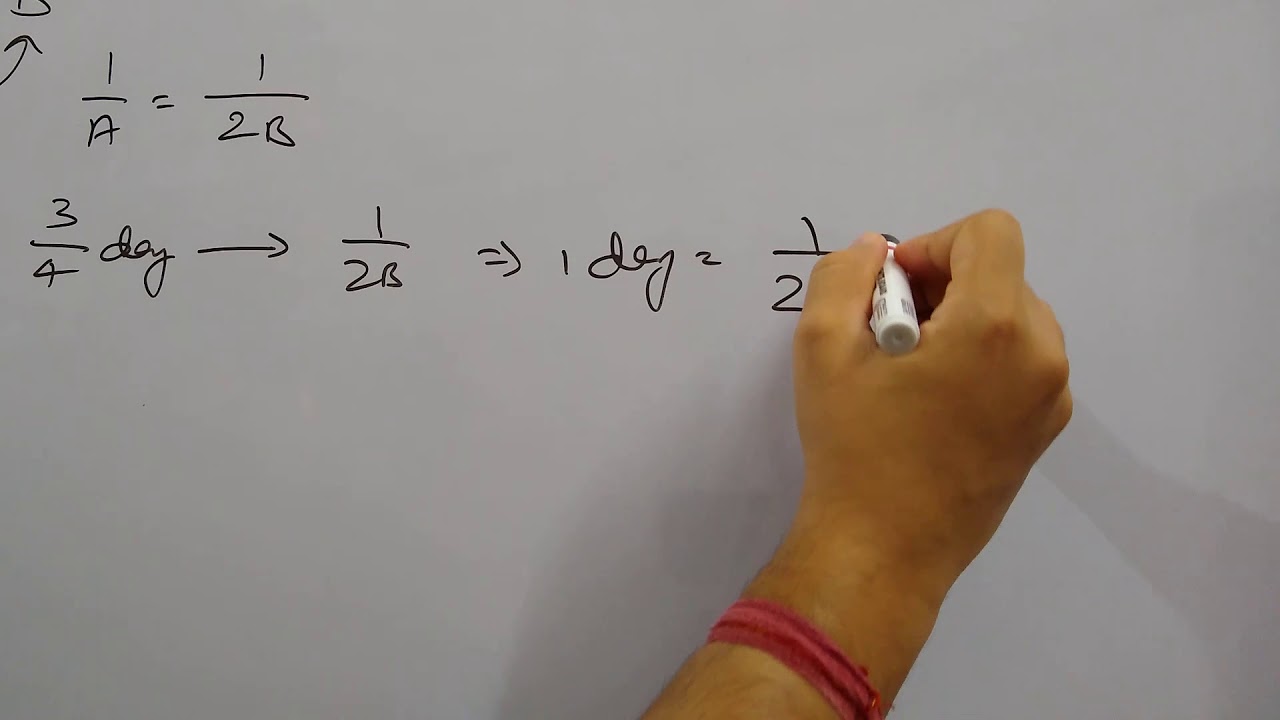 A does half as much work as B in three fourth of the time. If they take