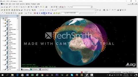 Constellation of 50 satellites using Satellite Tool Kit software (STK)