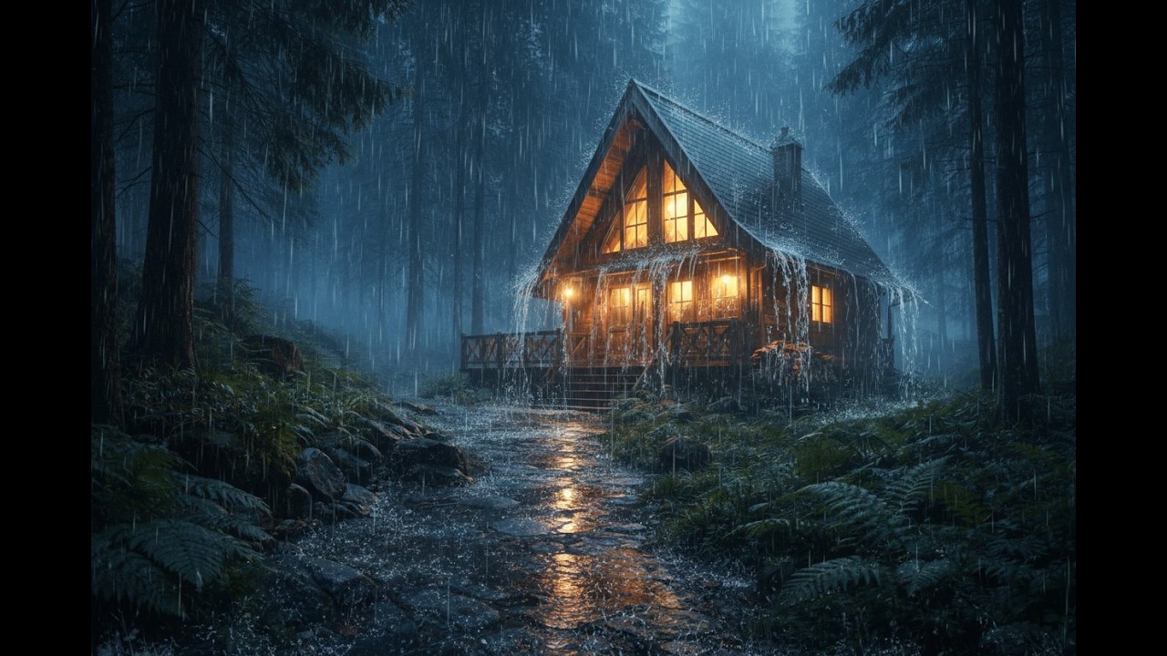 Rain Sounds for Sleeping | Relax Instantly with Rain Sounds in Forest Cabin ( No Thunder)