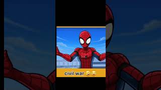 Avengers civil war Spiderman confused ? #shorts #marvel #mcu #cartoonhooligans