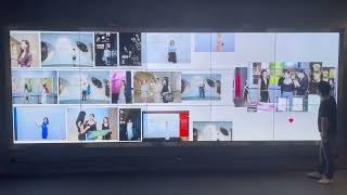 picture wall interactive use laser touch module combined with both of lidar and ir frame100% rimless