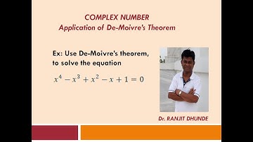 How To Solve x^4-x^3+x^2-x+1=0 By De-Moivre