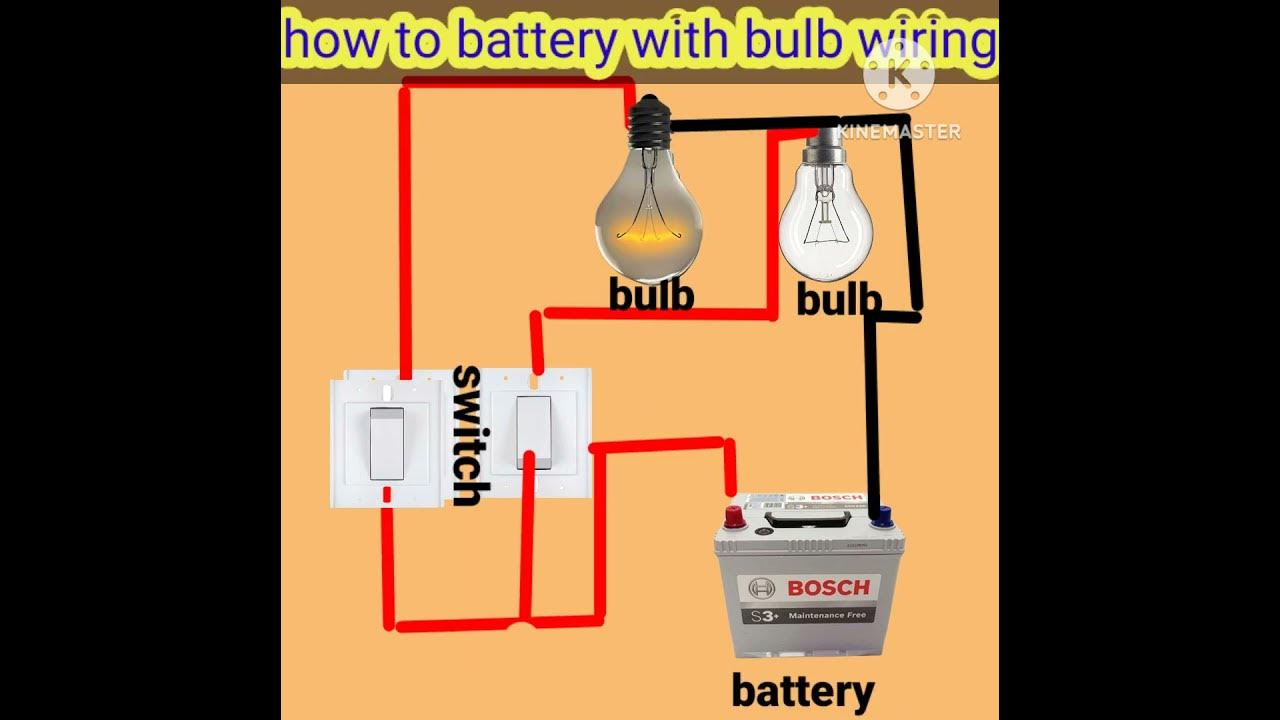 how to battery 🔋 connection ll bulb 💡 wiring ll switch full digram #