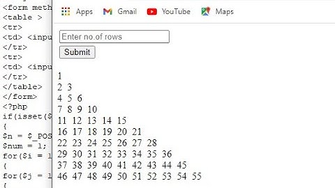 PHP Program To print Floyd