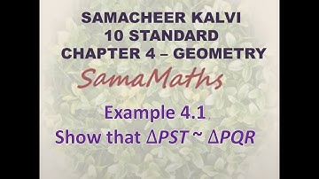 தமிழில்:   Samacheer Maths X Ch 4 GEOMETRY   || Example 4.1||   Show that ∆PST ~ ∆PQR