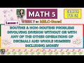 Math 5: Division and Problem Solving Quiz