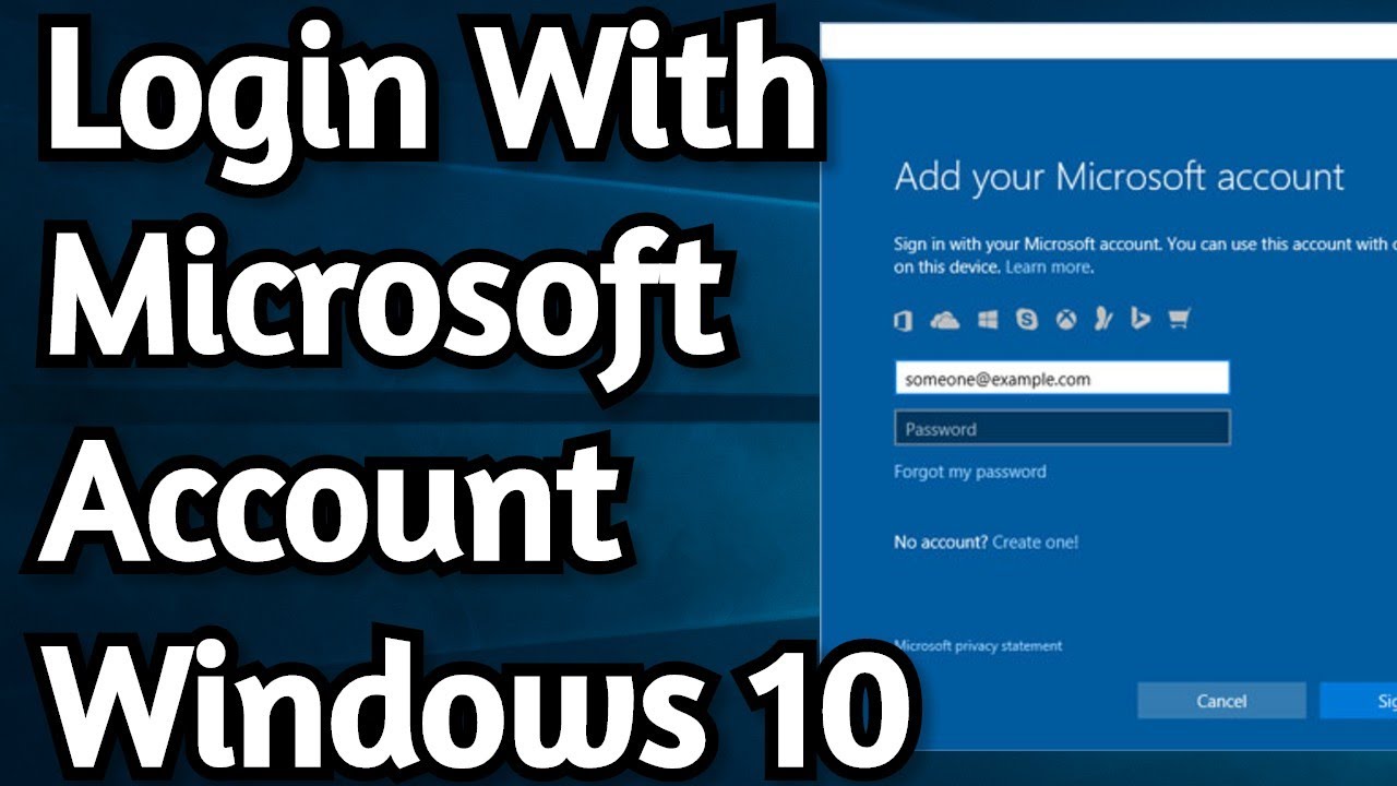 how-to-login-with-microsoft-account-on-windows-10-youtube