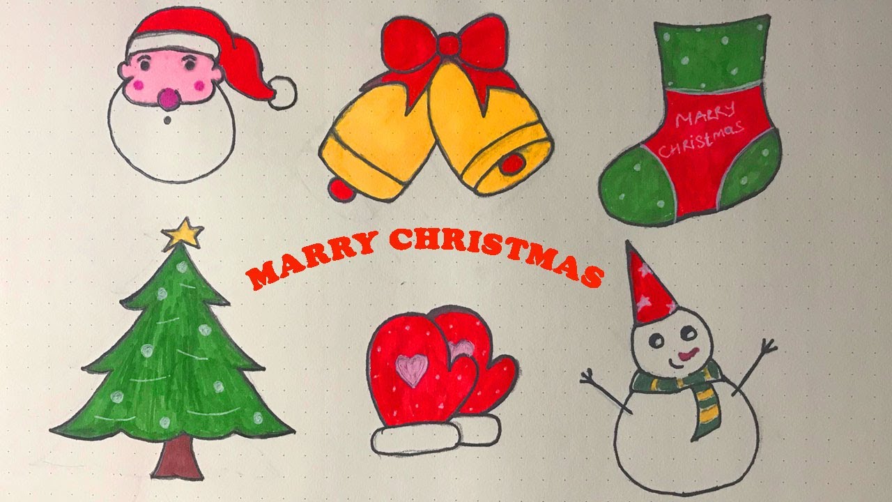 Cách vẽ sticker giáng sinh  Christmas Doodles  YouTube