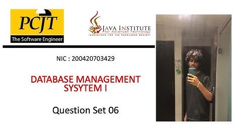DATABASE MANAGEMENT SYSTEM (DBMS) Question set 06