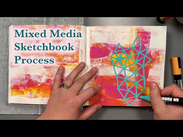 Mixed Media Layered Sketchbook Cover - ART IS LIFE