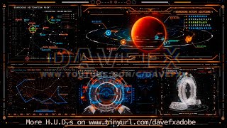 HUD Stargate Video Loop - STARGATE Interface Simulation - Hud Elements Footage Background