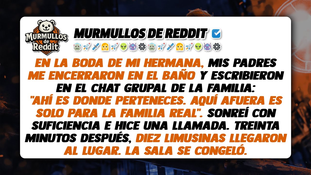 Me encerraron en el baño en la boda de mi hermana, luego llegaron diez limusinas y el silencio se...