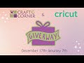 Craftecorner  cricut giveaway