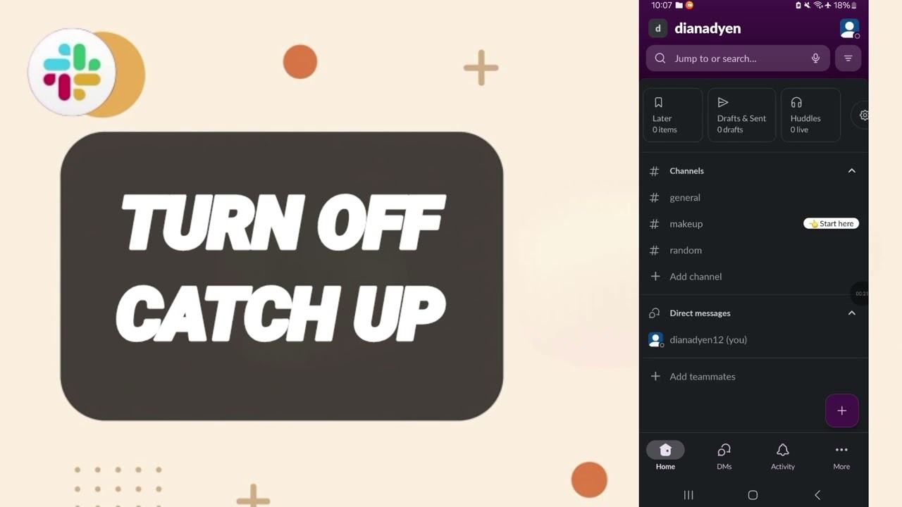 Как отключить функцию «Наверстывание» в приложении Slack