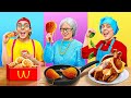 ME VS GRANDMA COOKING CHALLENGE || Crazy Ideas To Cook Like a Chef by 123 GO! FOOD