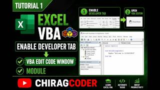 Excel VBA Tutorial 1 | Enable Developer Tab & VBA Editor | Beginner Guide | CHIRAGCODER